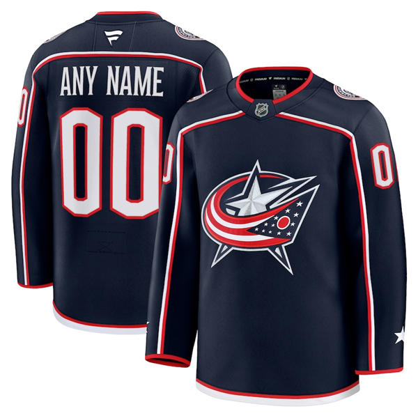 Men's Youth Columbus Blue Jackets Custom Fanatics Navy Home Premium  Jersey