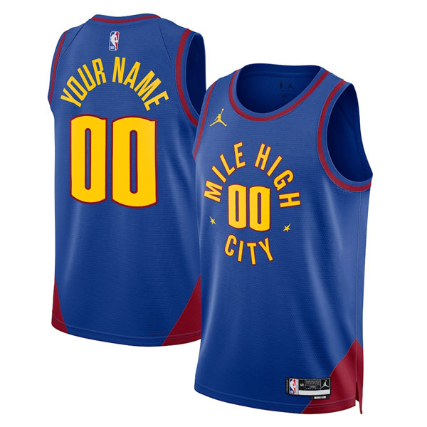 Mens Youth Denver Nuggets Custom High City Blue 2022-23 Statement Edition Swingman Jersey