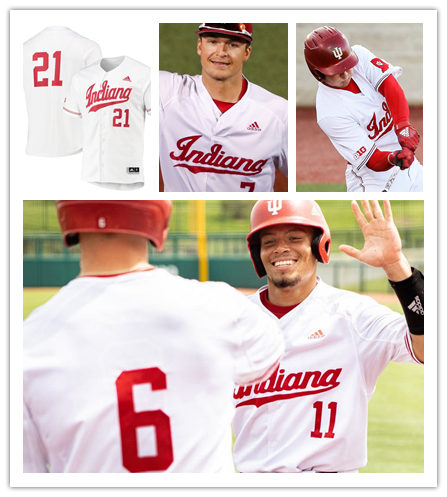 Mens Youth Indiana Hoosiers Custom adidas 2021 White College Baseball Game Jersey