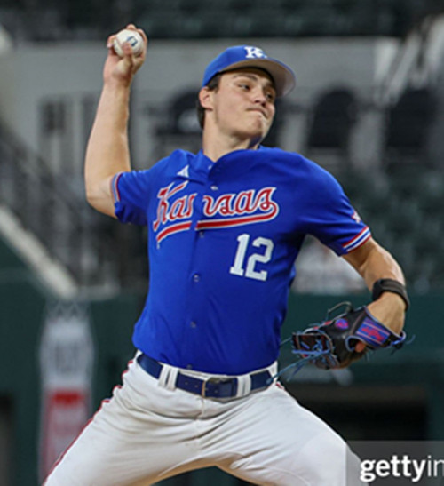 Mens Youth Kansas Jayhawks #12 Dominic Voegele Royal College Baseball Game Jersey