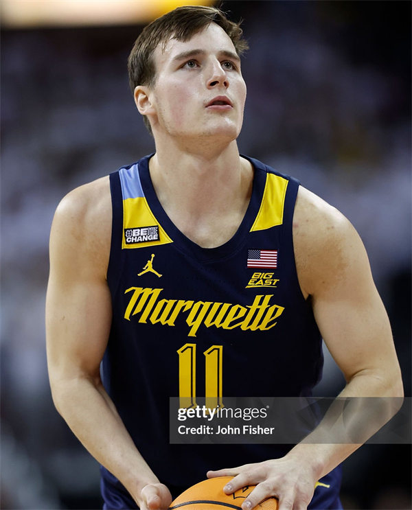 Mens Youth Marquette Golden Eagles #11 Tyler Kolek 2023-24 Navy College Basketball Game Jersey