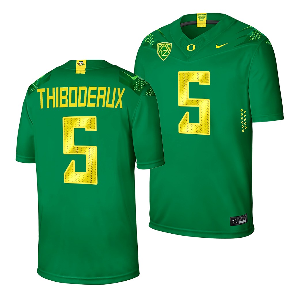 Men's Oregon Ducks #5 Kayvon Thibodeaux Nike 2021 Green College Football Game Jersey