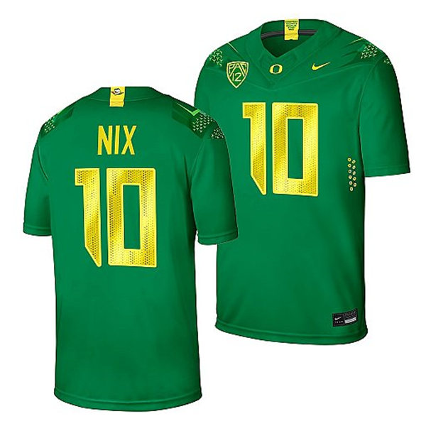 Mens Youth Oregon Ducks #10 Bo Nix Nike 2021 Green College Football Game Jersey