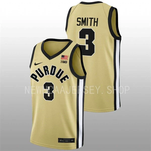 Mens Youth Purdue Boilermakers #3 Braden Smith 2022-23 Maize College Basketball Game Jersey