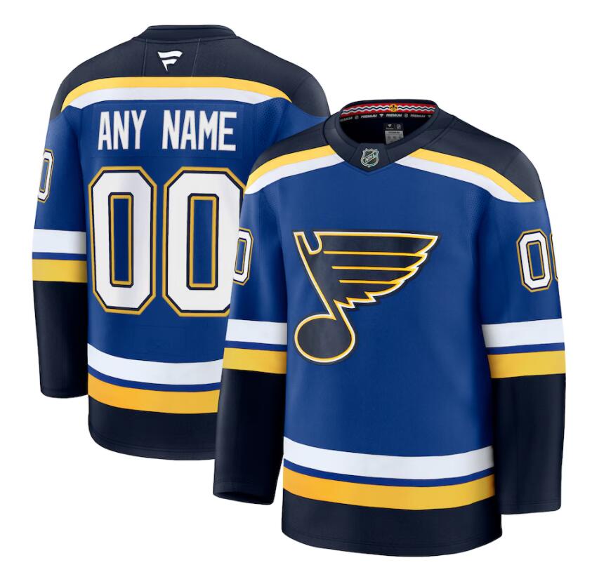 Mens Youth St. Louis Blues Custom Fanatics Home Blue Jersey
