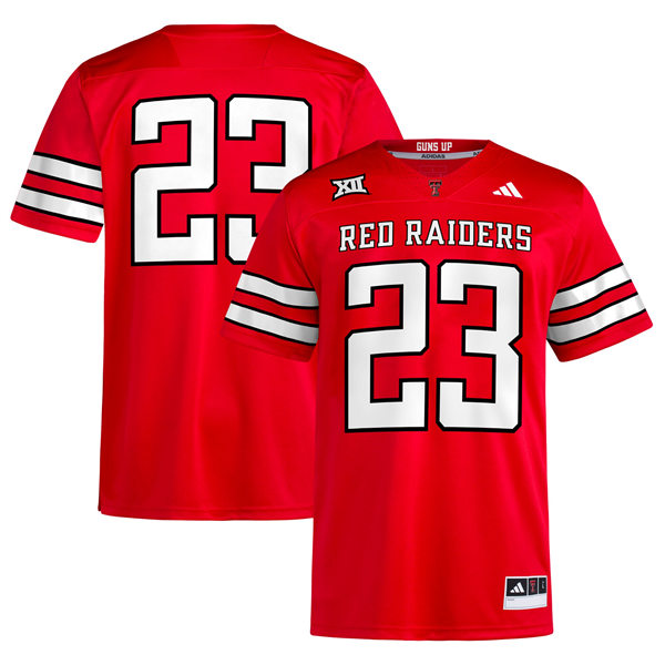 Mens Youth Texas Tech Red Raiders Custom Adidas 2024 Red College Football Game Jersey