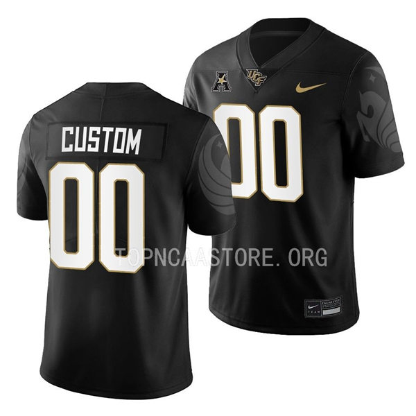 Men's Youth UCF Knights Custom Nike Black White Away 2022 College Football Game Jersey