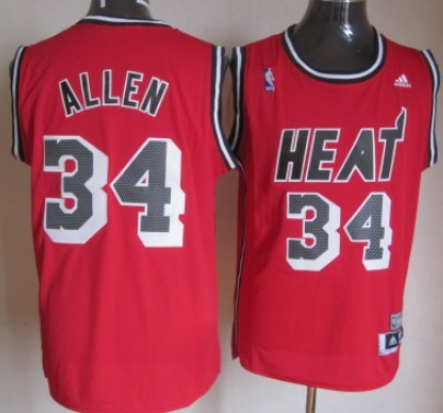 Miami Heat #34 Ray Allen ABA Hardwood Classics Swingman Red Jersey