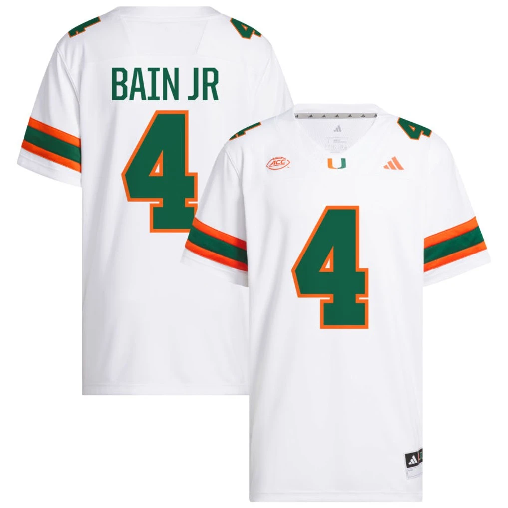 Miami Hurricanes #4 Rueben Bain Jr. 2024 White Football Game Jersey