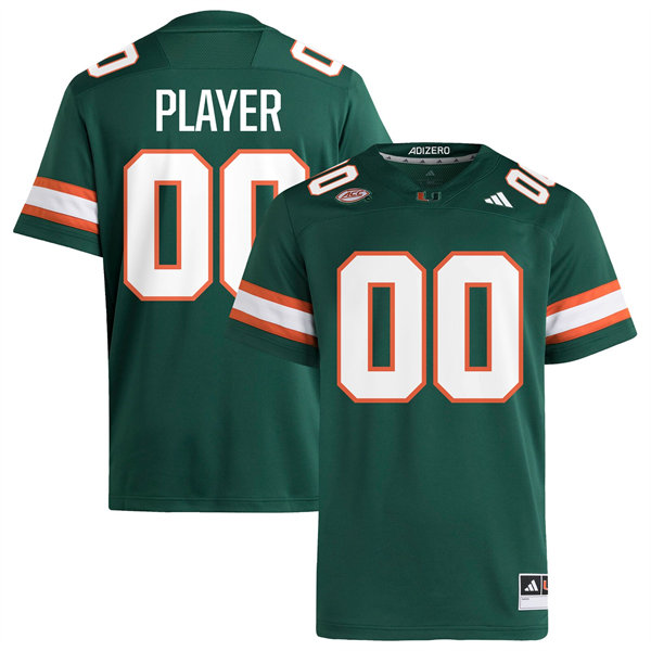 Miami Hurricanes Custom 2026 Adidas Green Football Game Jersey
