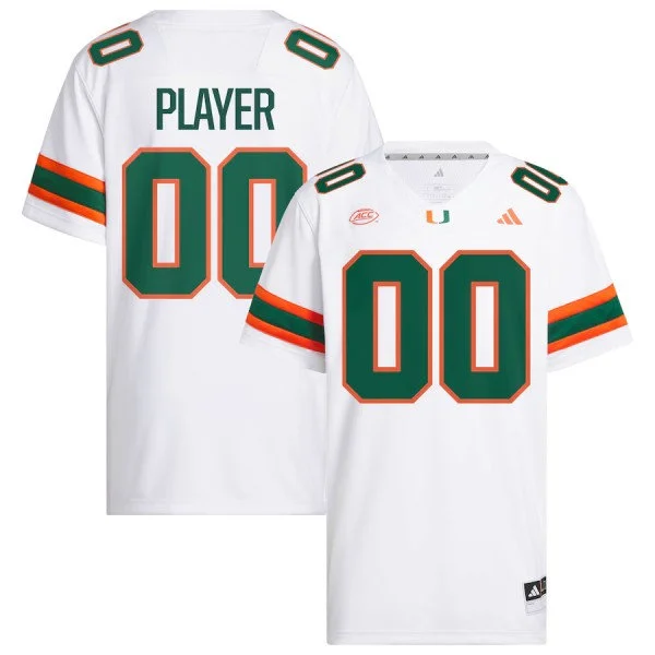 Miami Hurricanes Custom 2026 Adidas White Football Game Jersey