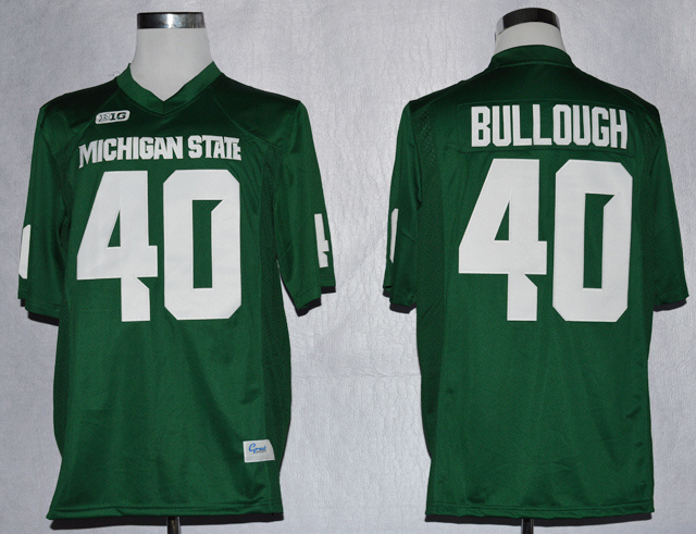 Men's Michigan State Spartans #40 Max Bullough College Football Jerseys-Green