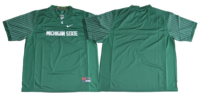 Mens Michigan State Spartans Blank Nike Green College Game Football Team Jersey