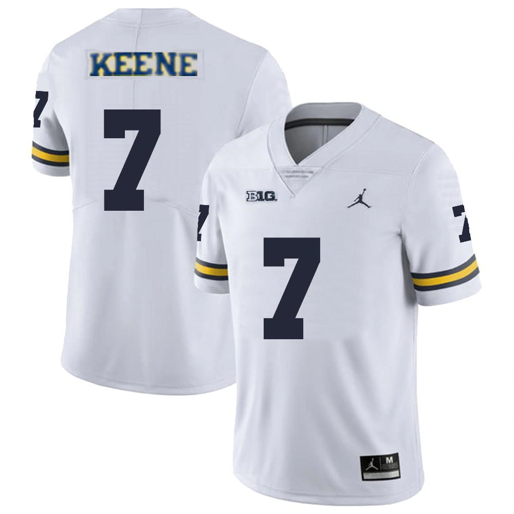 Michigan Wolverines #7 Mikey Keene White College Football Game Jersey
