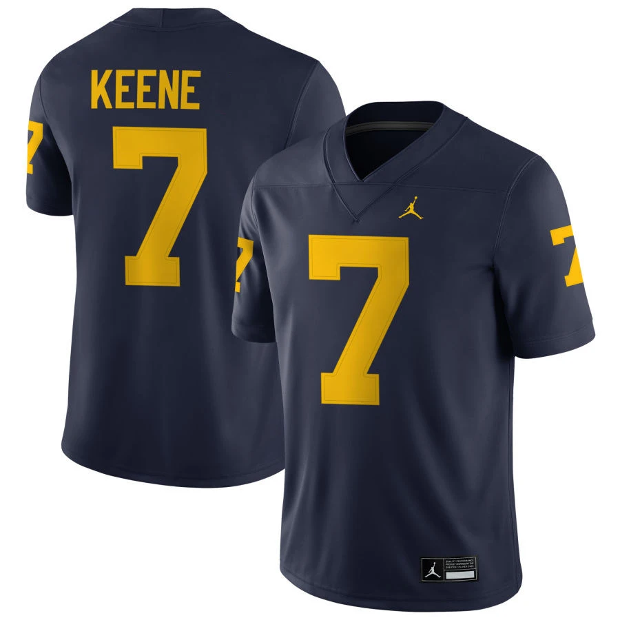 Michigan Wolverines #7 Mikey Keene Navy College Football Game Jersey