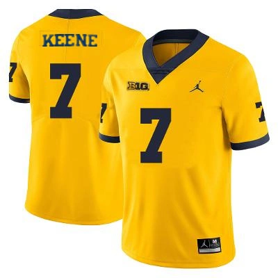 Michigan Wolverines #7 Mikey Keene Gold College Football Game Jersey