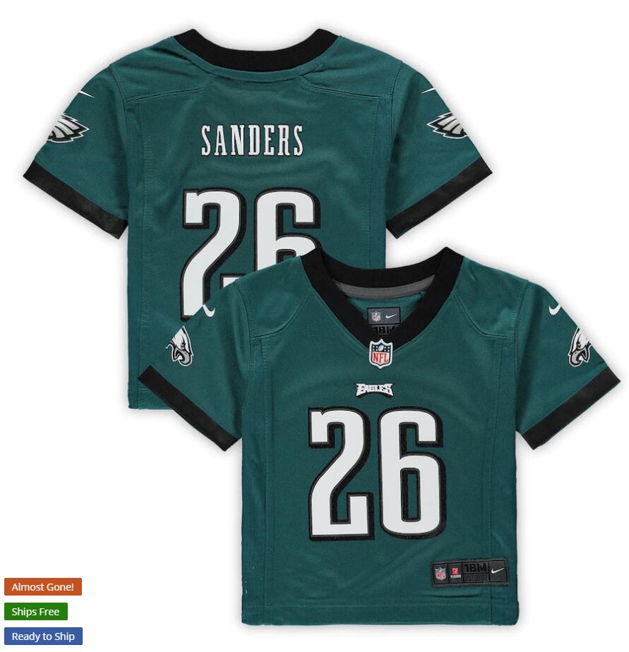 Toddlers Philadelphia Eagles #26 Miles Sanders Nike Midnight Green Team Color NFL Jersey