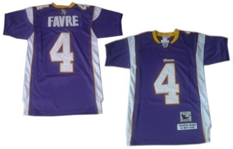 Mens Minnesota Vikings #4 Brett Favre Purple Throwback Jersey