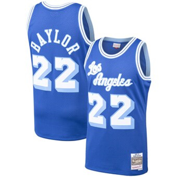 Mens Los Angeles Lakers #22 Elgin Baylor Mitchell & Ness Royal 1960-61 Hardwood Classics Jersey