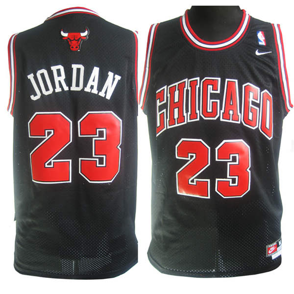 Mens Nike Chicago Bulls #23 Michael Jordan Stitched Black Jersey