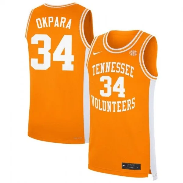 Tennessee Volunteers #34 Felix Okpara Nike 2025-26 Orange College Basketball Game Jersey