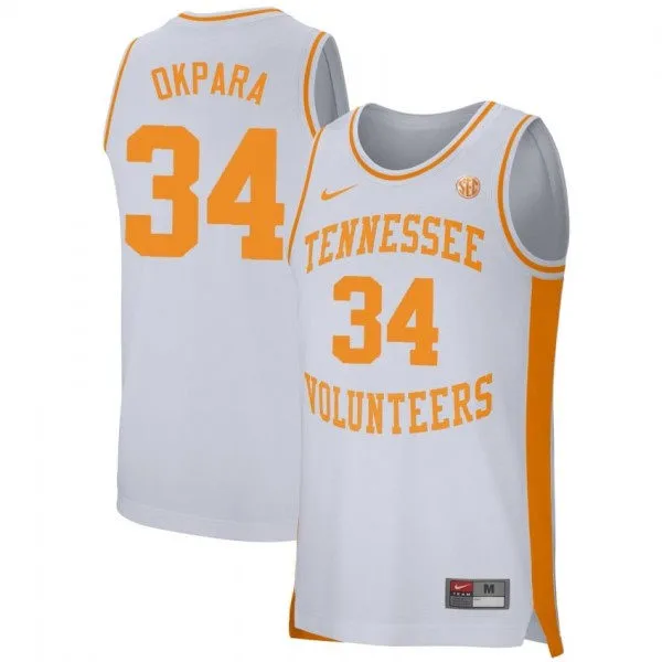 Tennessee Volunteers #34 Felix Okpara Nike 2025-26 White College Basketball Game Jersey