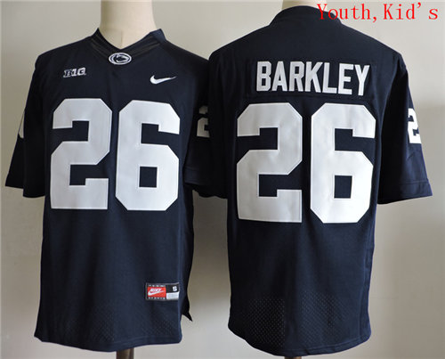 Youth Penn State Nittany Lions Nike Navy Blue #26 Saquon Barkley Limited Football Jersey -With name