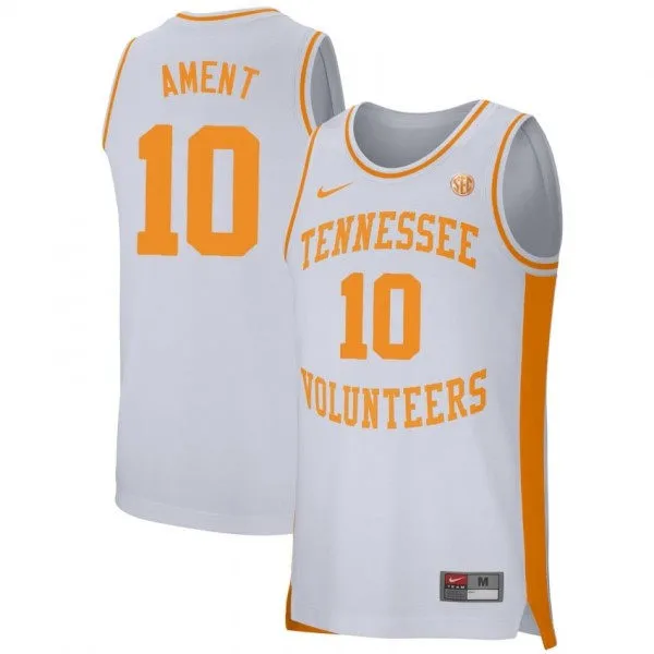 Tennessee Volunteers #10 Nate Ament Nike 2025-26 White College Basketball Game Jersey