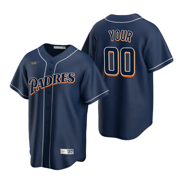 Mens Youth San Diego Padres Custom  Nike Navy Cooperstown Collection Jersey