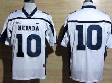 Mens Nevada Wolf Pack #10 Colin Kaepernick Nike 2010 White WAC College Football Jersey