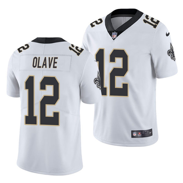 Men's New Orleans Saints #12 Chris Olave Nike White Vapor Limited Player Jersey