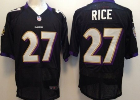 Men'se Baltimore Ravens #27 Ray Rice Black Nik Elite Jersey