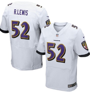 Men's Baltimore Ravens #52 Ray Lewis White Nik Elite Jersey