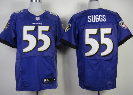 Men's Baltimore Ravens #55 Terrell Suggs Purple 2013 Nik Elite Jersey