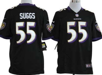 Nike Baltimore Ravens #55 Terrell Suggs Black Game Kids Jersey
