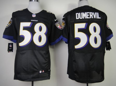 Men's Baltimore Ravens #58 Elvis Dumervil Nik Elite Jersey