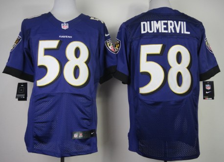 Men's Baltimore Ravens #58 Elvis Dumervil Nik Elite Jersey