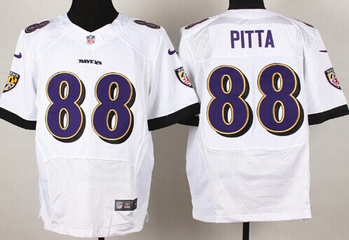 Mens Baltimore Ravens #88 Dennis Pitta White 2013 Nik Elite Jersey