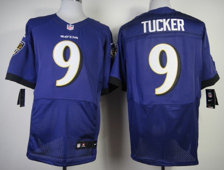 Men's Baltimore Ravens #9 Justin Tucker Purple 2013 Nik Elite Jersey 