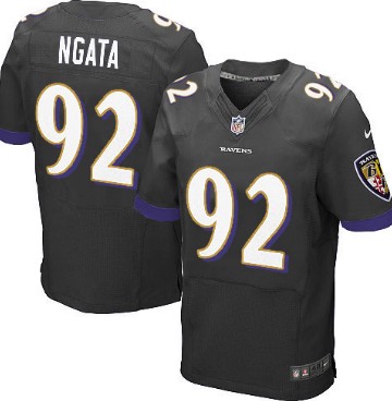 Men's Baltimore Ravens #92 Haloti Ngata Black Nik Elite Jersey