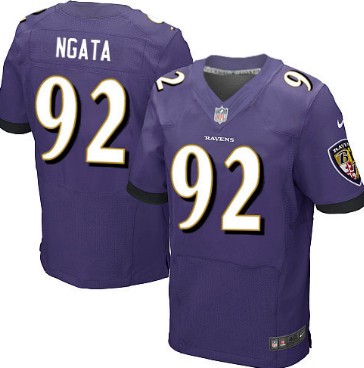 Men's Baltimore Ravens #92 Haloti Ngata Purple Nik Elite Jersey