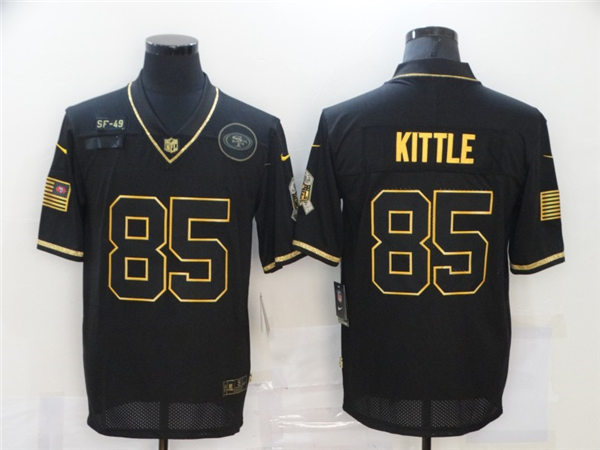 Men's San Francisco 49ers #85 George Kittle Nike Black 2020 Salute To Service Limited Jersey