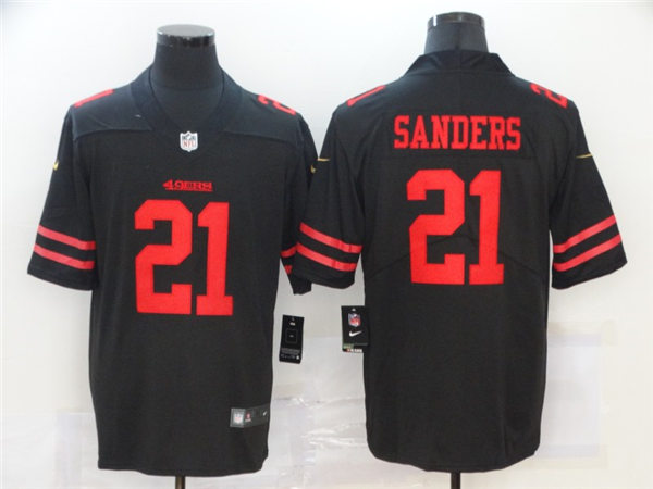 Men's San Francisco 49ers Retired Player #21 Deion Sanders Nike Black Alternate Vapor Limited Player Jersey