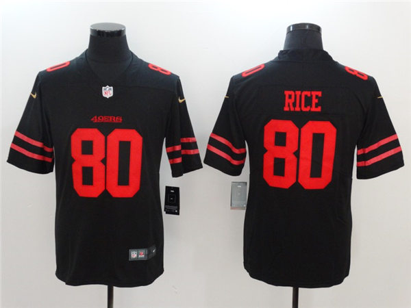 Men's San Francisco 49ers Retired Player #80 Jerry Rice Nike Black Alternate Vapor Limited Player Jersey