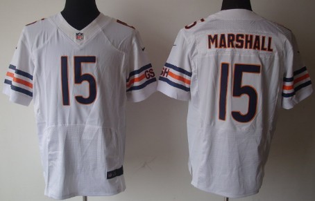 Men's Chicago Bears #15 Brandon Marshall White Nik Elite Jerse