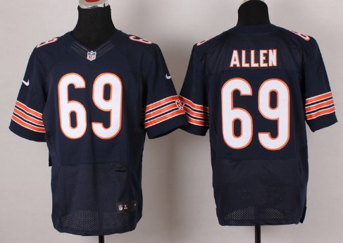 Men's Chicago Bears #69 Jared Allen Blue Nik Elite Jersey