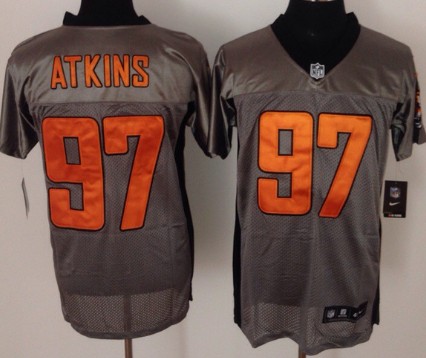 Men's Cincinnati Bengals #97 Geno Atkins Gray Nik Elite Jersey