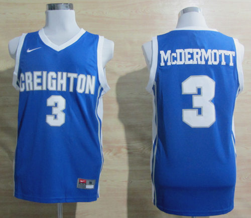 Men's Nike Creighton Blue jays #3 Doug McDermott Blue College Basketball Jerseys