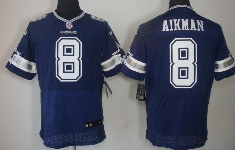 Mens Nike Elite Jersey   Dallas Cowboys #8 Troy Aikman Blue 