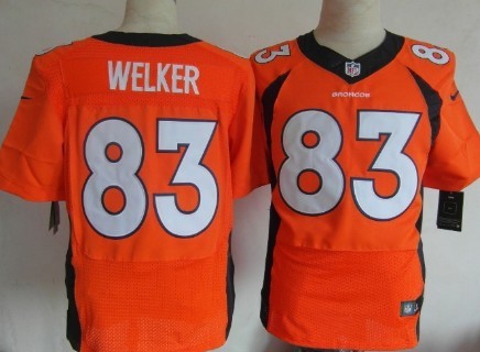 Men's Nik Elite Jersey Denver Broncos #83 Wes Welker Orange
